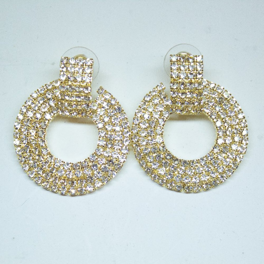 Circle Rhinestone Earrings